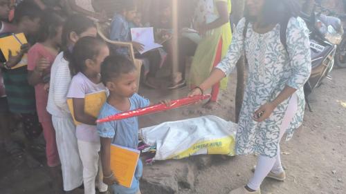 Umbrella Distribution in Slum Area